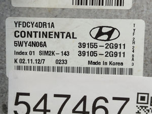 2011-2015 Hyundai Sonata PCM Engine Control Computer ECU ECM PCU OEM P/N:39105-2G912 39155-2G912 Fits OEM Used Auto Parts