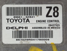 2014 Toyota Corolla PCM Engine Control Computer ECU ECM PCU OEM P/N:89661-0ZB41 Fits OEM Used Auto Parts