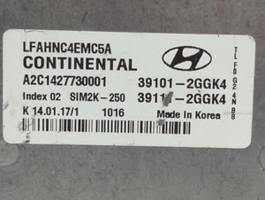 2015-2017 Hyundai Sonata PCM Engine Control Computer ECU ECM PCU OEM P/N:39111-2GGK4 39101-2GGK4 Fits Fits 2015 2016 2017 OEM Used Auto Parts