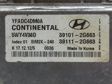 2011-2014 Hyundai Sonata PCM Engine Control Computer ECU ECM PCU OEM P/N:39101-2G663 Fits Fits 2011 2012 2013 2014 OEM Used Auto Parts