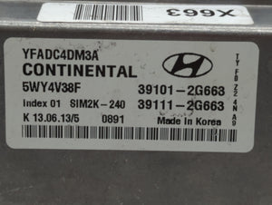 2011-2014 Hyundai Sonata PCM Engine Control Computer ECU ECM PCU OEM P/N:39101-2G663 39111-2G663 Fits Fits 2011 2012 2013 2014 OEM Used Auto Parts