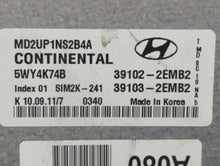 2011-2013 Hyundai Elantra PCM Engine Control Computer ECU ECM PCU OEM P/N:39103-2EMB2 39102-2EMB2 Fits Fits 2011 2012 2013 OEM Used Auto Parts