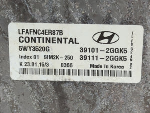 2015-2017 Hyundai Sonata PCM Engine Control Computer ECU ECM PCU OEM P/N:39101-2GGK5 39111-2GGK5 Fits Fits 2015 2016 2017 OEM Used Auto Parts