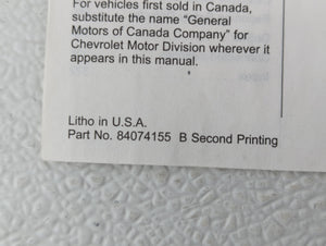 2019 Chevrolet Malibu Owners Manual Book Guide OEM Used Auto Parts