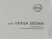 2018 Nissan Versa Owners Manual Book Guide OEM Used Auto Parts