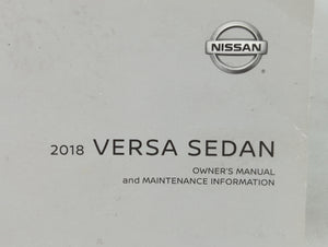 2018 Nissan Versa Owners Manual Book Guide OEM Used Auto Parts