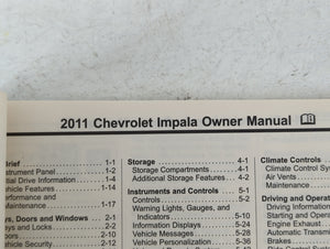 2011 Chevrolet Impala Owners Manual Book Guide OEM Used Auto Parts