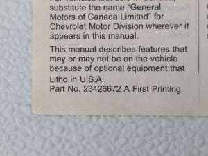 2016 Chevrolet Sonic Owners Manual Book Guide P/N:23426672A OEM Used Auto Parts