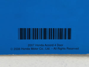 2007 Honda Accord Owners Manual Book Guide OEM Used Auto Parts