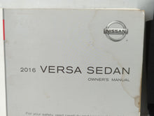 2016 Nissan Versa Owners Manual Book Guide P/N:OM16EM ON17U0 OEM Used Auto Parts