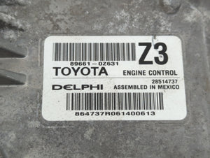 2015-2016 Toyota Corolla PCM Engine Control Computer ECU ECM PCU OEM P/N:89661-0Z631 Fits Fits 2015 2016 OEM Used Auto Parts