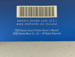 2013 Honda Accord Owners Manual Book Guide P/N:00X31-T2A-6001 OEM Used Auto Parts