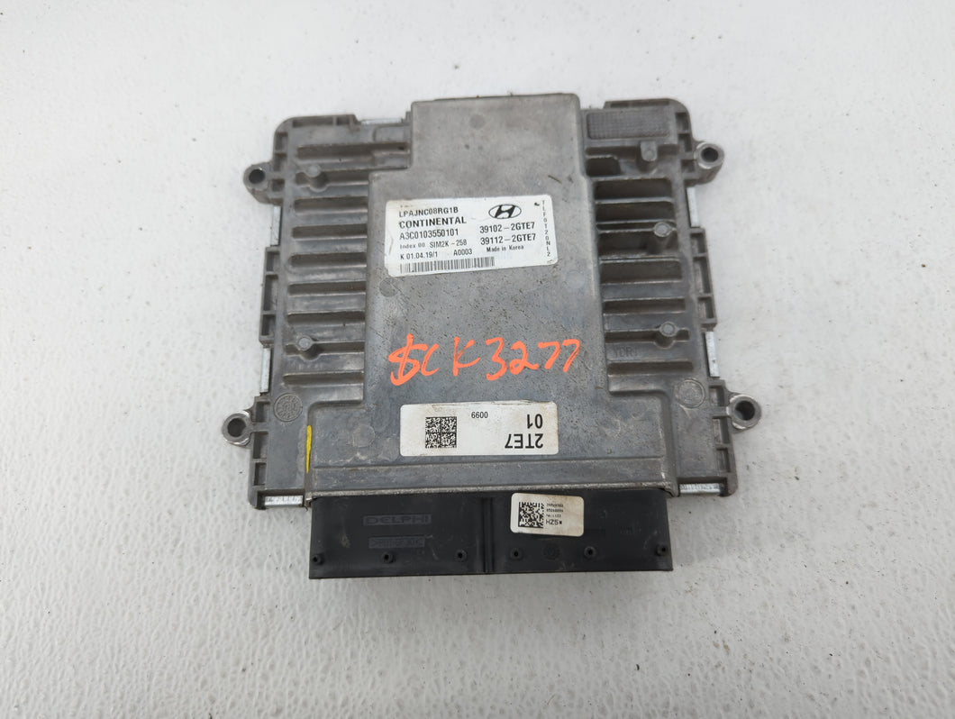 2018-2019 Hyundai Sonata PCM Engine Control Computer ECU ECM PCU OEM P/N:39102-2GTE7 39112-2GTE5, 39102-2GTE5 Fits Fits 2018 2019 OEM Used Auto Parts