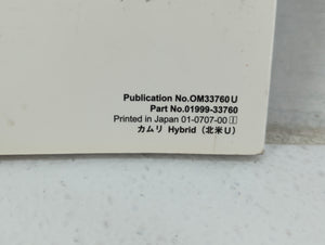 2008 Toyota Camry Owners Manual Book Guide P/N:01999-33760 OEM Used Auto Parts