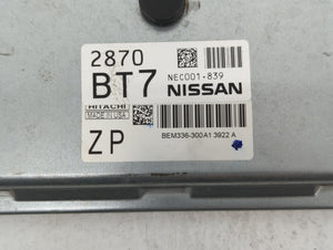 2014-2017 Nissan Versa PCM Engine Control Computer ECU ECM PCU OEM P/N:NEC001-839 Fits Fits 2014 2015 2016 2017 OEM Used Auto Parts