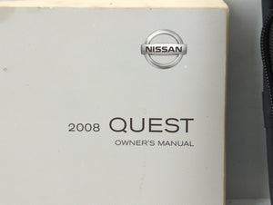 2008 Nissan Quest Owners Manual Book Guide P/N:OM8E-0V42U0 OEM Used Auto Parts