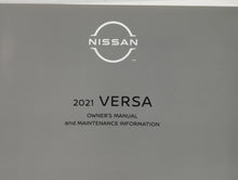 2021 Nissan Versa Owners Manual Book Guide OEM Used Auto Parts