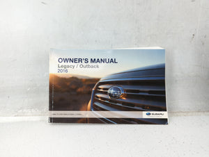 2016 Subaru Legacy Owners Manual Book Guide OEM Used Auto Parts