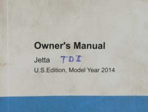 2014 Volkswagen Jetta Owners Manual Book Guide P/N:1415U1JT621 OEM Used Auto Parts