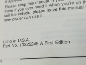 2003 Chevrolet Impala Owners Manual Book Guide P/N:10325249 OEM Used Auto Parts