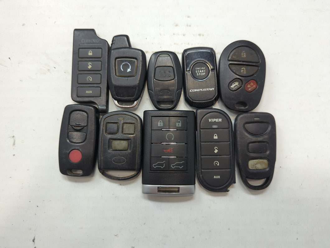 Lot of 10 Aftermarket Keyless Entry Remote Fob