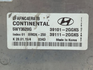 2015-2017 Hyundai Sonata PCM Engine Control Computer ECU ECM PCU OEM P/N:39101-2GGK5 39111-2GGK5 Fits Fits 2015 2016 2017 OEM Used Auto Parts