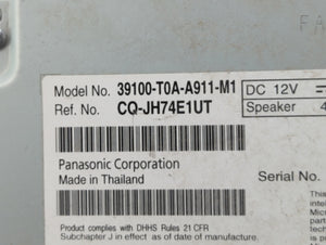 2015-2016 Honda Cr-V Radio AM FM Cd Player Receiver Replacement P/N:39100-T0A-A911-M1 Fits 2015 2016 OEM Used Auto Parts