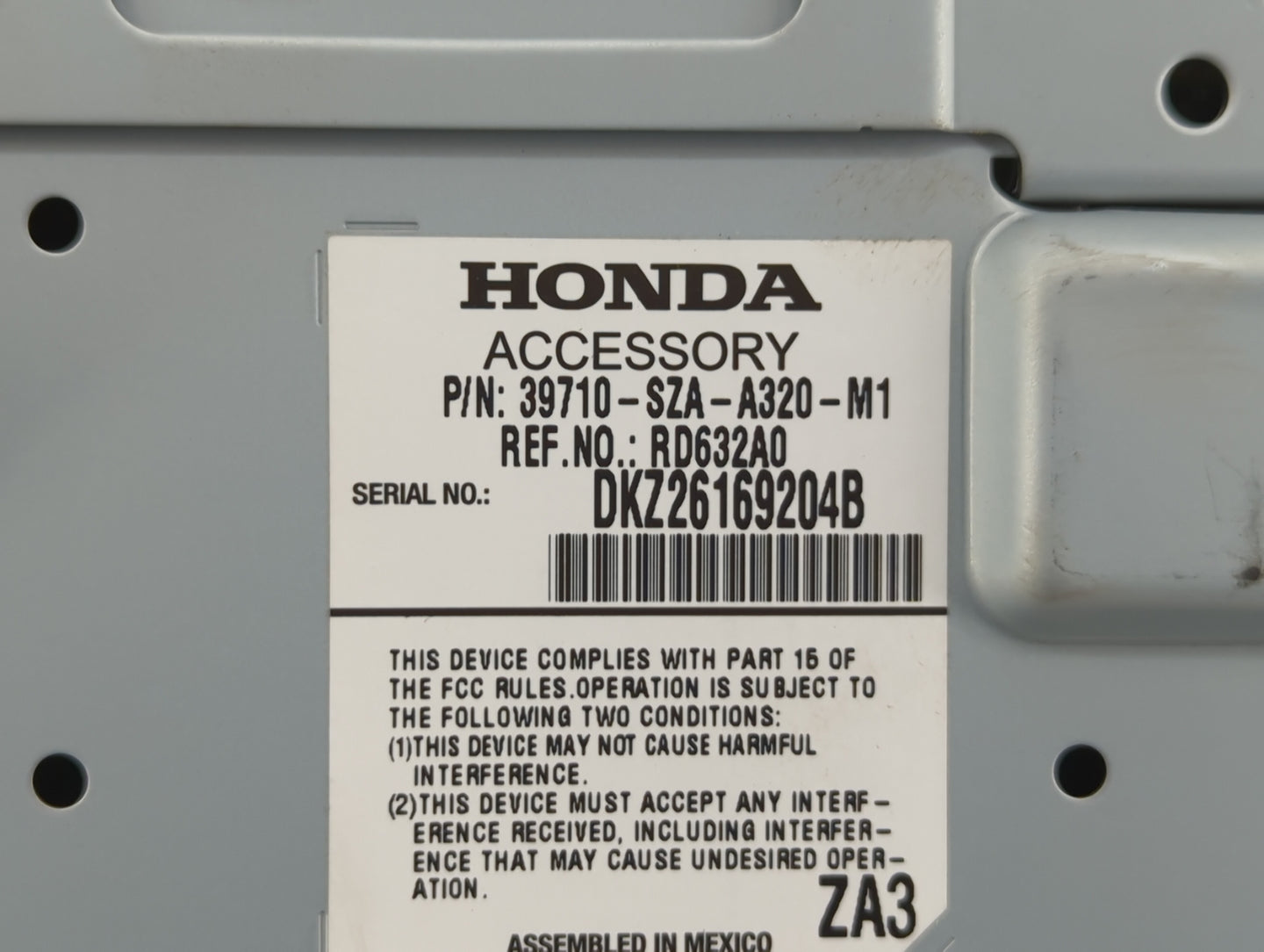 2003 Honda Pilot Radio AM FM Cd Player Receiver Replacement P/N:39710-SZA-A320-M1 Fits OEM Used Auto Parts - Oemusedautoparts1.com