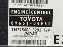 2012 Toyota Tacoma PCM Engine Control Computer ECU ECM PCU OEM P/N:89661-04F60 Fits OEM Used Auto Parts