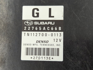 2012 Subaru Legacy PCM Engine Computer ECU ECM PCU OEM P/N:TN112700-0113 22765AC66B Fits OEM Used Auto Parts