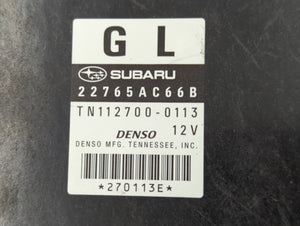 2012 Subaru Legacy PCM Engine Control Computer ECU ECM PCU OEM P/N:TN112700-0113 22765AC66B Fits OEM Used Auto Parts