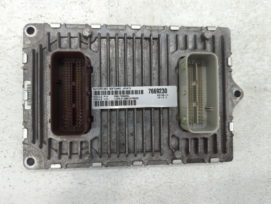 2014 Jeep Grand Cherokee PCM Engine Control Computer ECU ECM PCU OEM P/N:P05150790AC Fits OEM Used Auto Parts