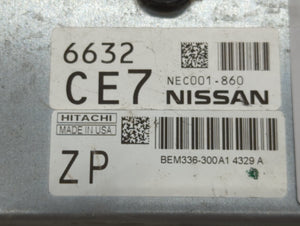 2014-2017 Nissan Versa PCM Engine Control Computer ECU ECM PCU OEM P/N:NEC001-825 Fits Fits 2014 2015 2016 2017 OEM Used Auto Parts