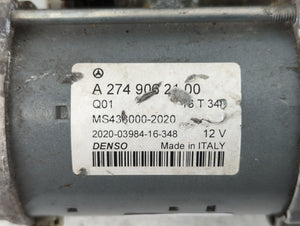 2015-2018 Mercedes-Benz C300 Car Starter Motor Solenoid OEM P/N:A 274 906 21 00 Fits 2015 2016 2017 2018 2019 2020 2021 OEM Used Auto Parts