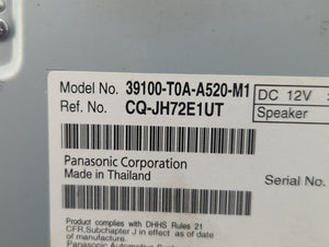 2012-2014 Honda Cr-V Radio AM FM Cd Player Receiver Replacement P/N:39100-T0A-A520-M1 Fits 2012 2013 2014 OEM Used Auto Parts