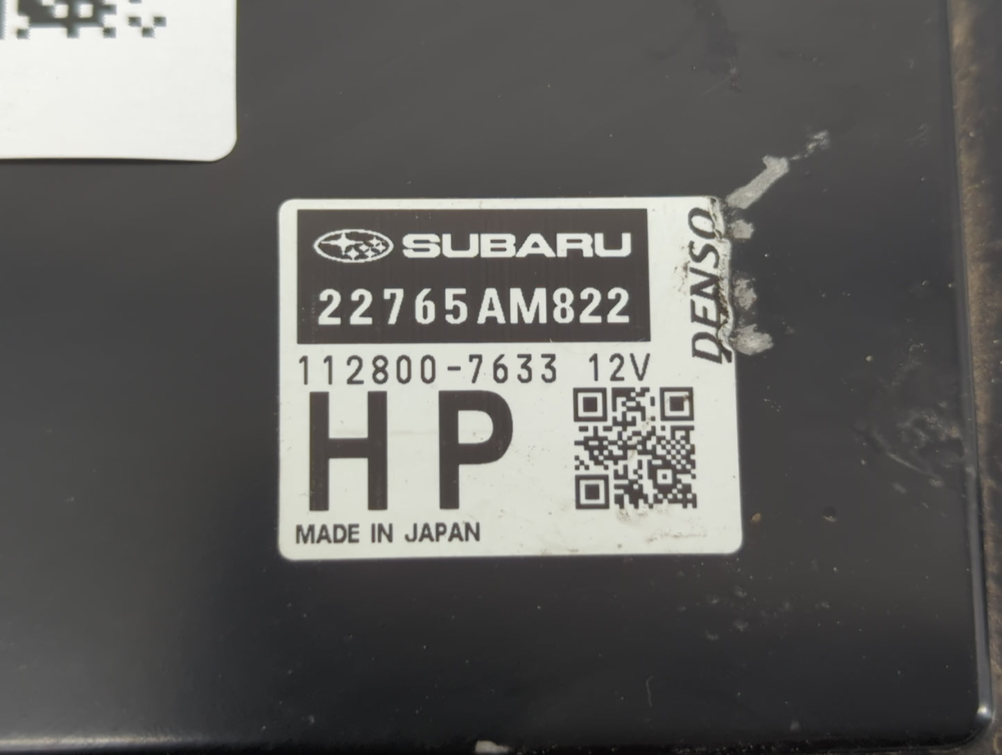 2019 Subaru Xv PCM Engine Control Computer ECU ECM PCU OEM P/N:112800-7633 22765AM822 Fits OEM Used Auto Parts - Oemusedautoparts1.com