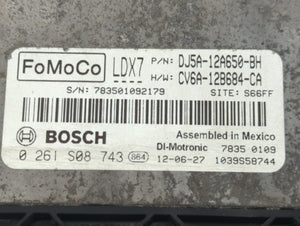 2013 Ford Escape PCM Engine Control Computer ECU ECM PCU OEM P/N:DJ5A-12A650-BH Fits OEM Used Auto Parts