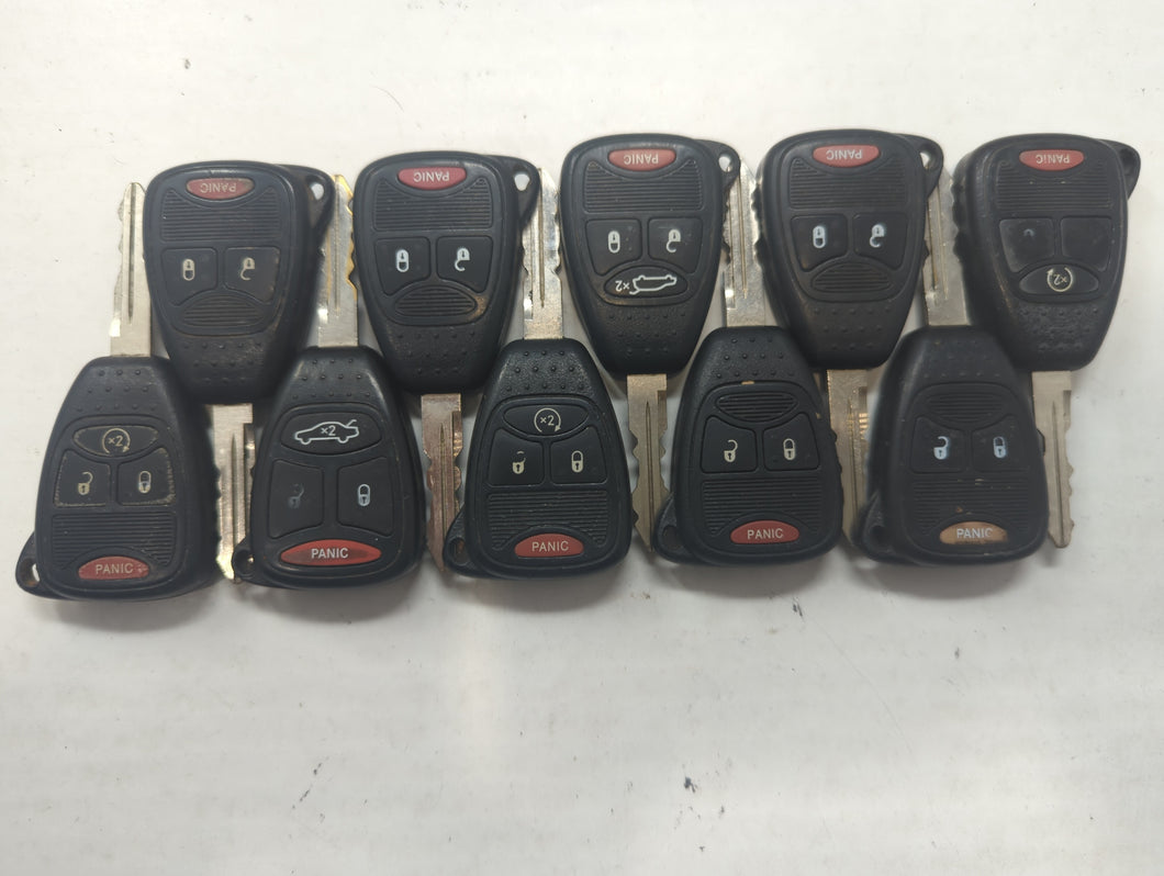 Lot of 10 Jeep Keyless Entry Remote Fob MIXED FCC IDS MIXED PART NUMBERS