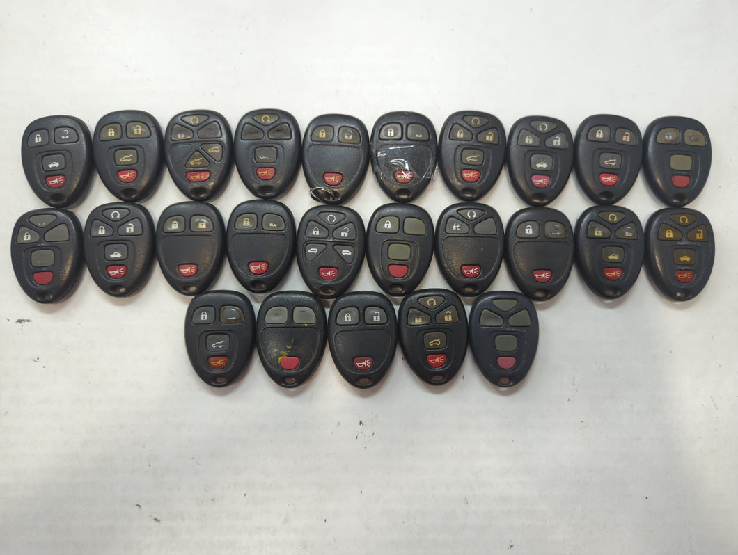 Lot of 25 Chevrolet Keyless Entry Remote Fob MIXED FCC IDS MIXED PART