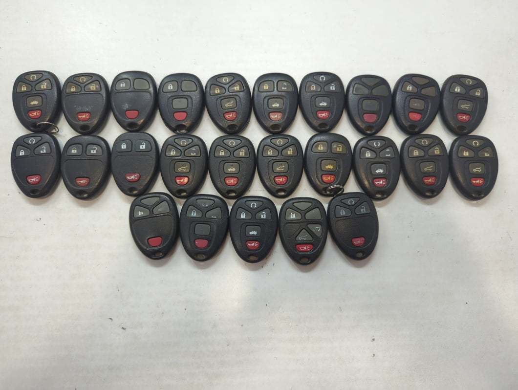 Lot of 25 Chevrolet Keyless Entry Remote Fob MIXED FCC IDS MIXED PART