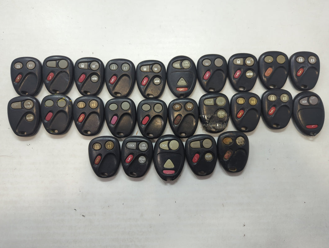 Lot of 25 Chevrolet Keyless Entry Remote Fob MIXED FCC IDS MIXED PART