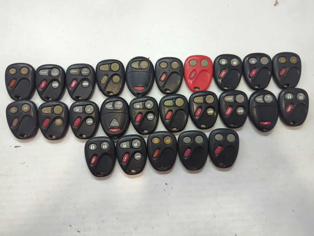 Lot of 25 Chevrolet Keyless Entry Remote Fob MIXED FCC IDS MIXED PART