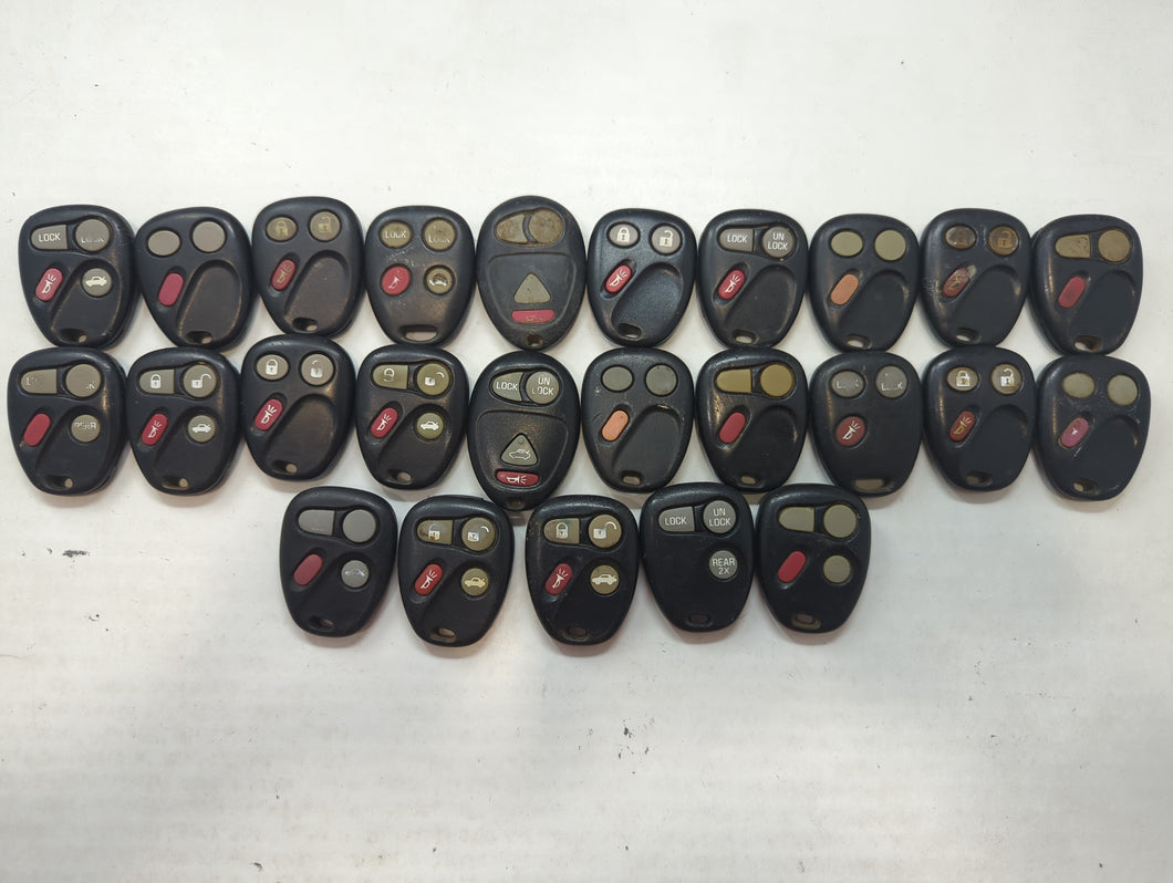 Lot of 25 Chevrolet Keyless Entry Remote Fob MIXED FCC IDS MIXED PART