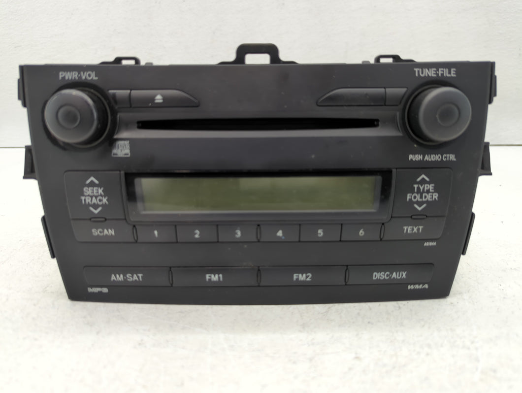 2009 Toyota Corolla Radio AM FM Cd Player Receiver Replacement P/N:86120-02750 Fits OEM Used Auto Parts