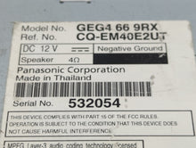 2011-2013 Mazda 6 Radio AM FM Cd Player Receiver Replacement P/N:GEG4 66 9RX GEG1 66 9R0 Fits 2011 2012 2013 OEM Used Auto Parts