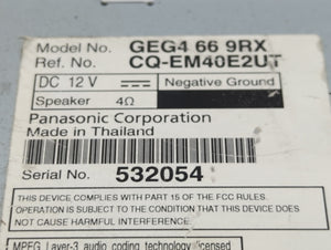 2011-2013 Mazda 6 Radio AM FM Cd Player Receiver Replacement P/N:GEG4 66 9RX GEG1 66 9R0 Fits 2011 2012 2013 OEM Used Auto Parts