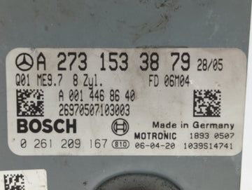 2007-2008 Mercedes-Benz Gl450 PCM Engine Computer ECU ECM PCU OEM P/N:A 273 153 38 79 Fits 2007 2008 OEM Used Auto Parts