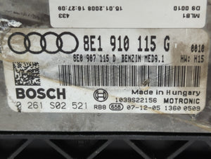 2008-2009 Audi A4 PCM Engine Computer ECU ECM PCU OEM P/N:8E1 910 115 G Fits 2008 2009 OEM Used Auto Parts