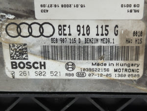 2008-2009 Audi A4 PCM Engine Control Computer ECU ECM PCU OEM P/N:8E1 910 115 G Fits Fits 2008 2009 OEM Used Auto Parts