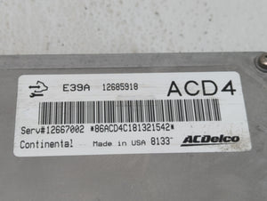 2017-2020 Chevrolet Impala PCM Engine Control Computer ECU ECM PCU OEM P/N:12685918 Fits Fits 2017 2018 2019 2020 OEM Used Auto Parts